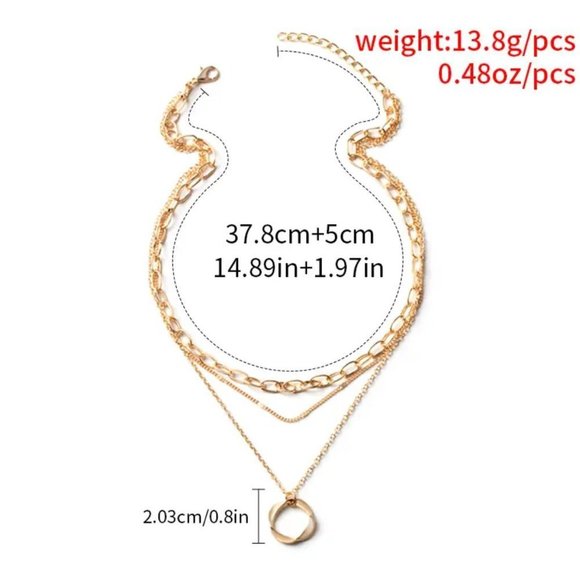 14K gold filled "Anya" Circle Necklace - Picture 2 of 4